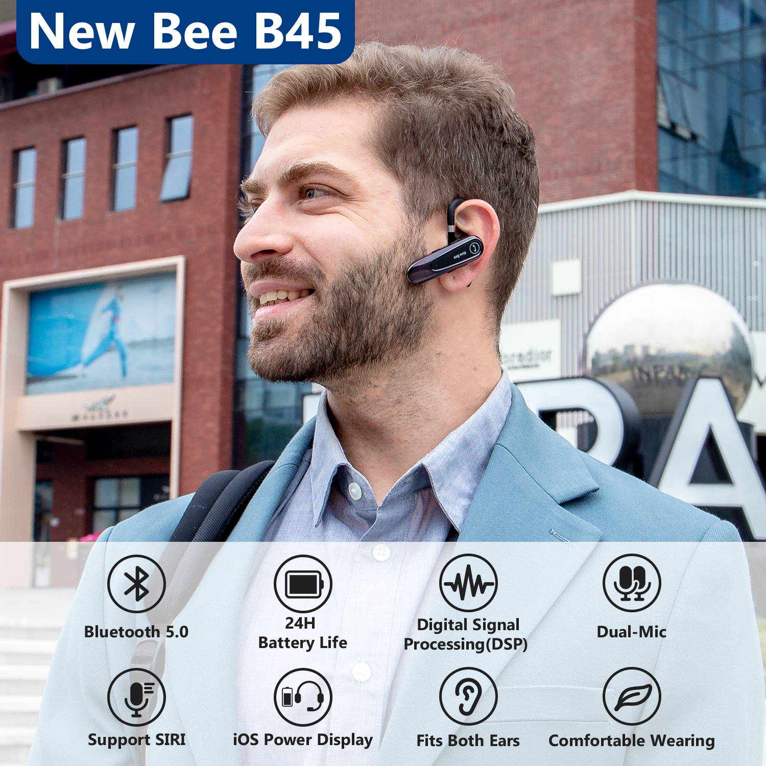 New bee 2025 bluetooth earpiece instructions